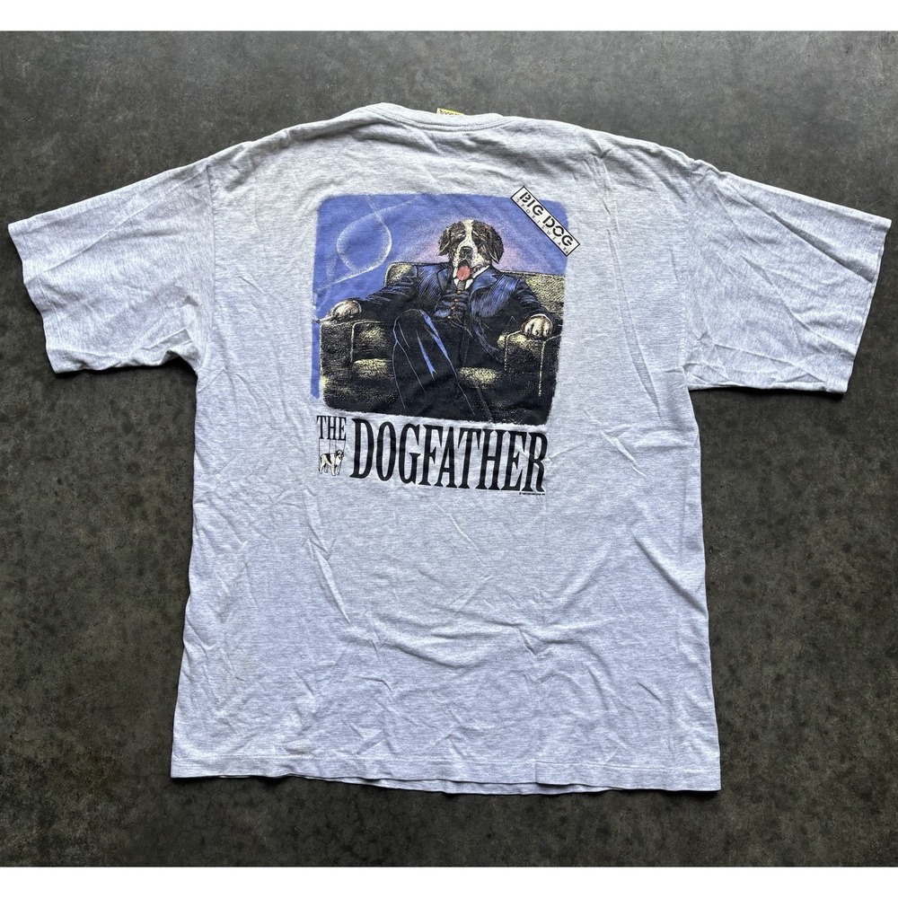 VTG 90s Big Dogs The Dogfather T-shirt Single Stitch Movie Parody Tee 1995 2XL